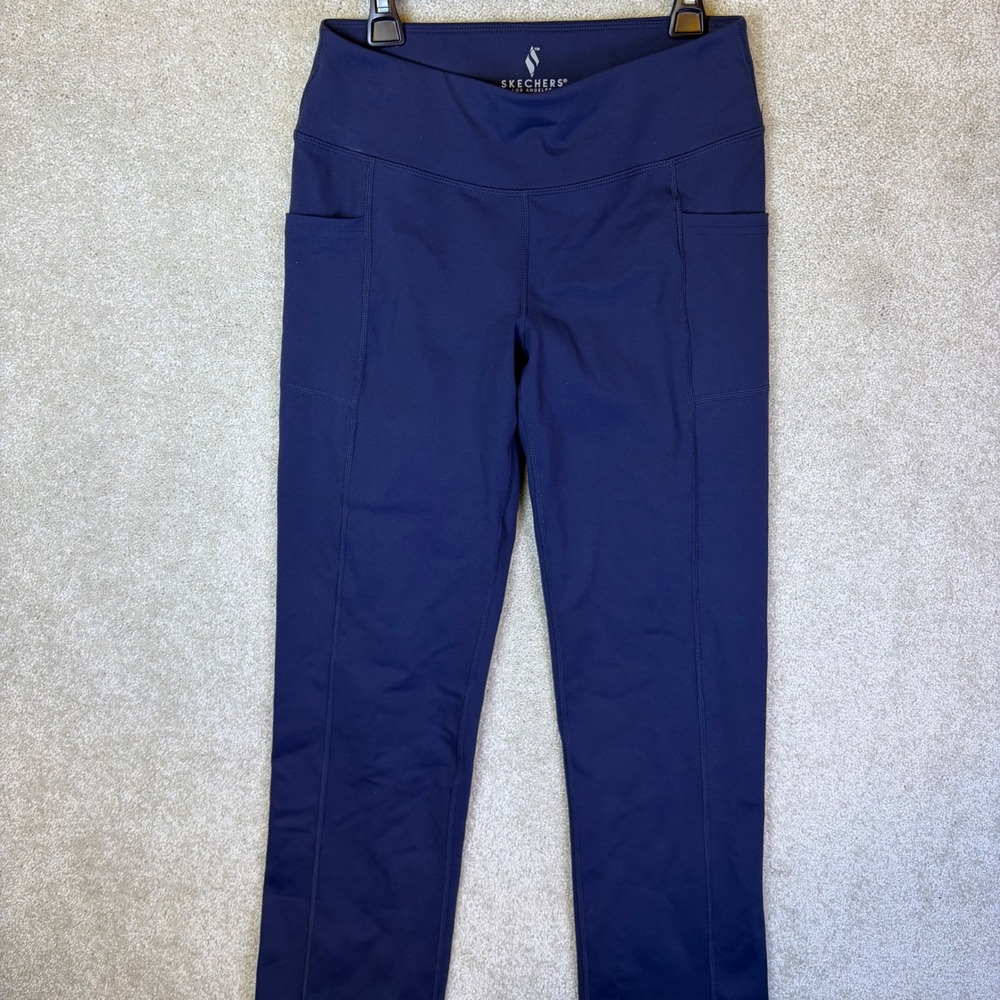 Skechers GOwalk Pants Womens Small Navy Blue High Waist Side Pockets Leggings